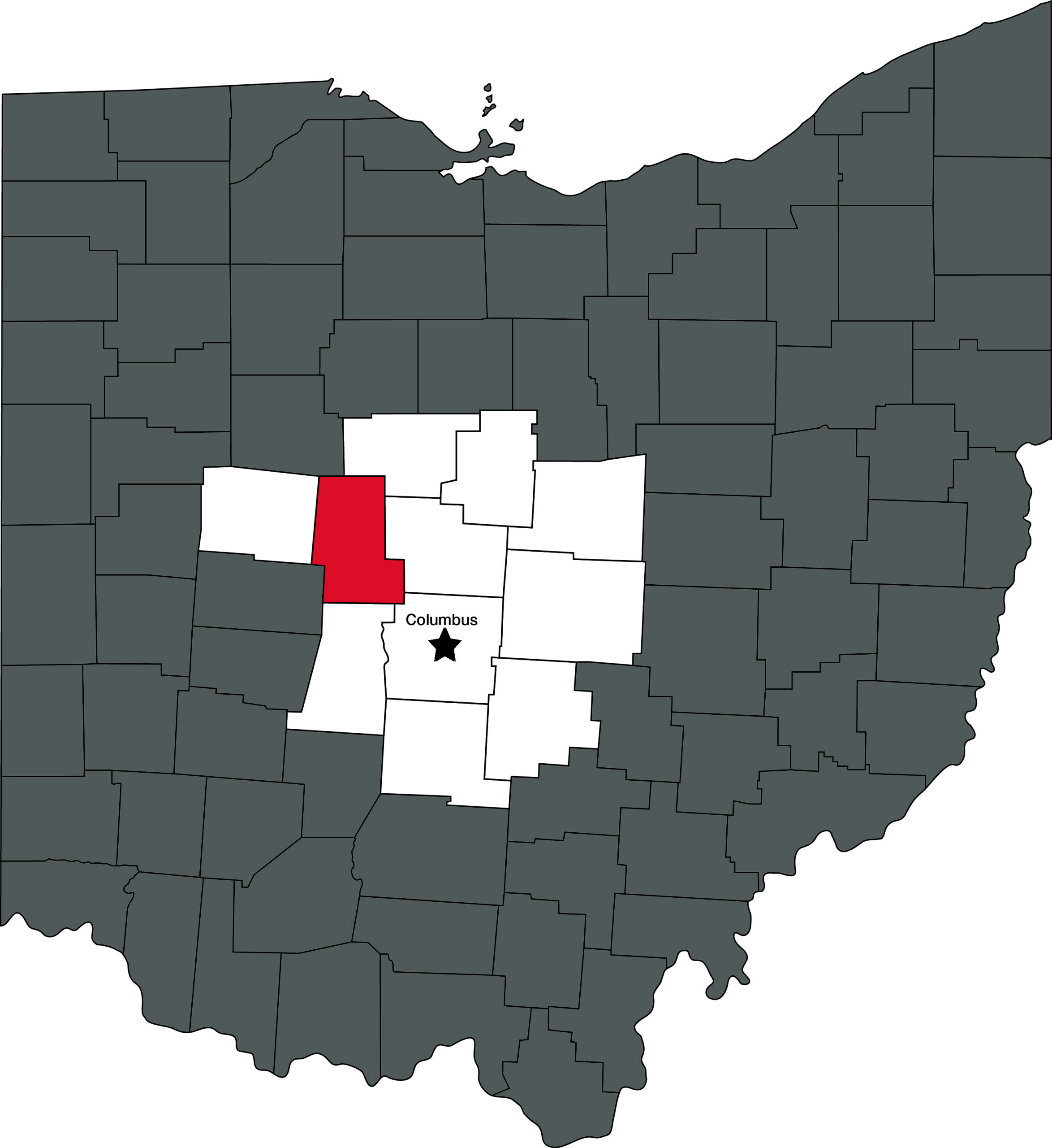 Ohio Map_Union County_Vector